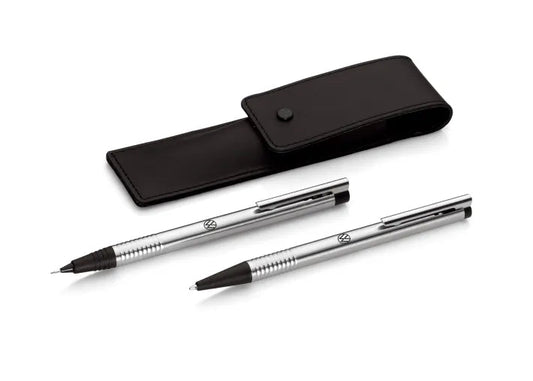 Set Lamy pix si creion mecanic cu etui din piele - logo Volkswagen, argintiu - Volkswagen Shop